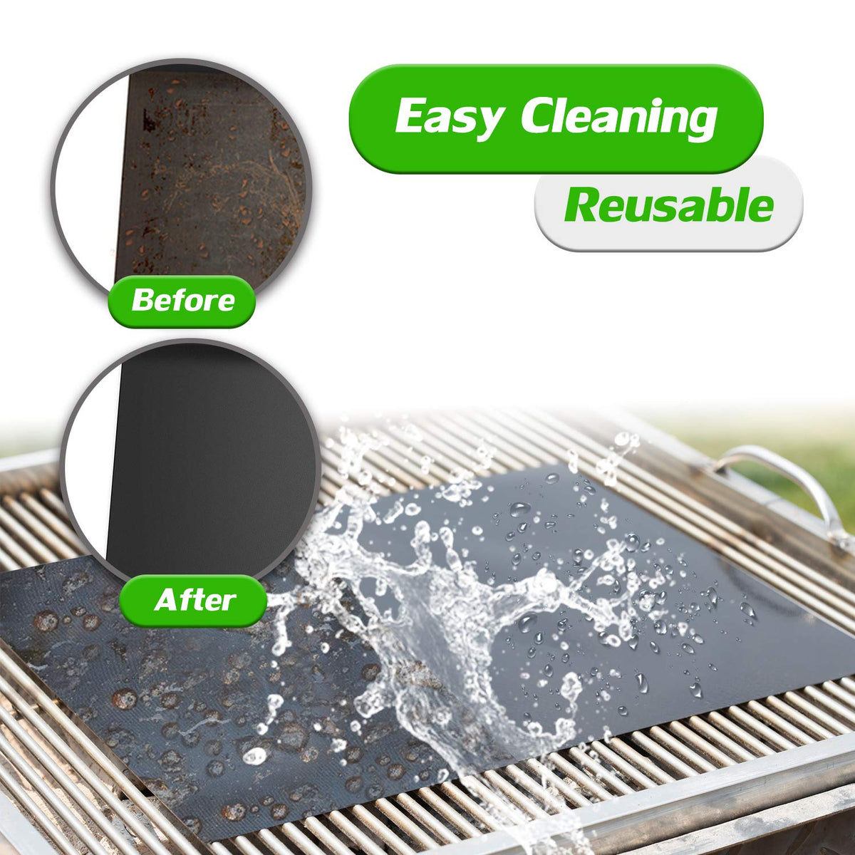 Renook grill mats are reusable over many uses to reduce waste