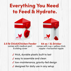 RentACoop 64oz waterer for growing flocks with reliable hydration.