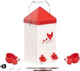 RentACoop dribble dishes prevent mess around cups in the coop