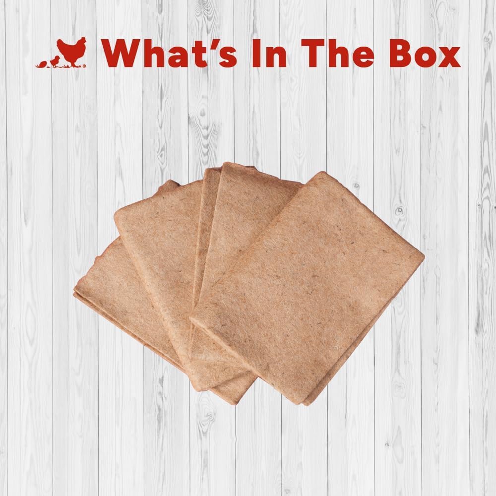 Pack of four RentACoop jute brooder liners ready for use