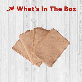 Pack of four RentACoop jute brooder liners ready for use