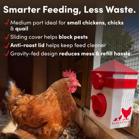 RentACoop sliding anti-roost lid helps keep the coop clean.