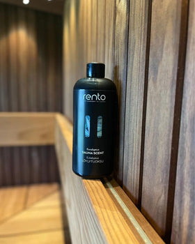 RENTO Arctic Berries bottle highlights versatile use for sauna ritual.