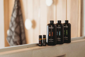 RENTO Forest steam visual with scent elevates mood during sauna time.