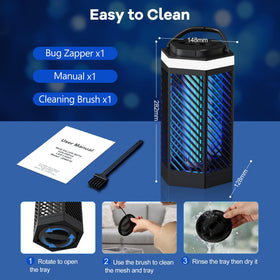 REOGLE bug zapper removable tray for quick disposal of dead insects.
