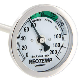 REOTEMP Backyard Pro Compost Thermometer 24-inch stem for deep pile readings