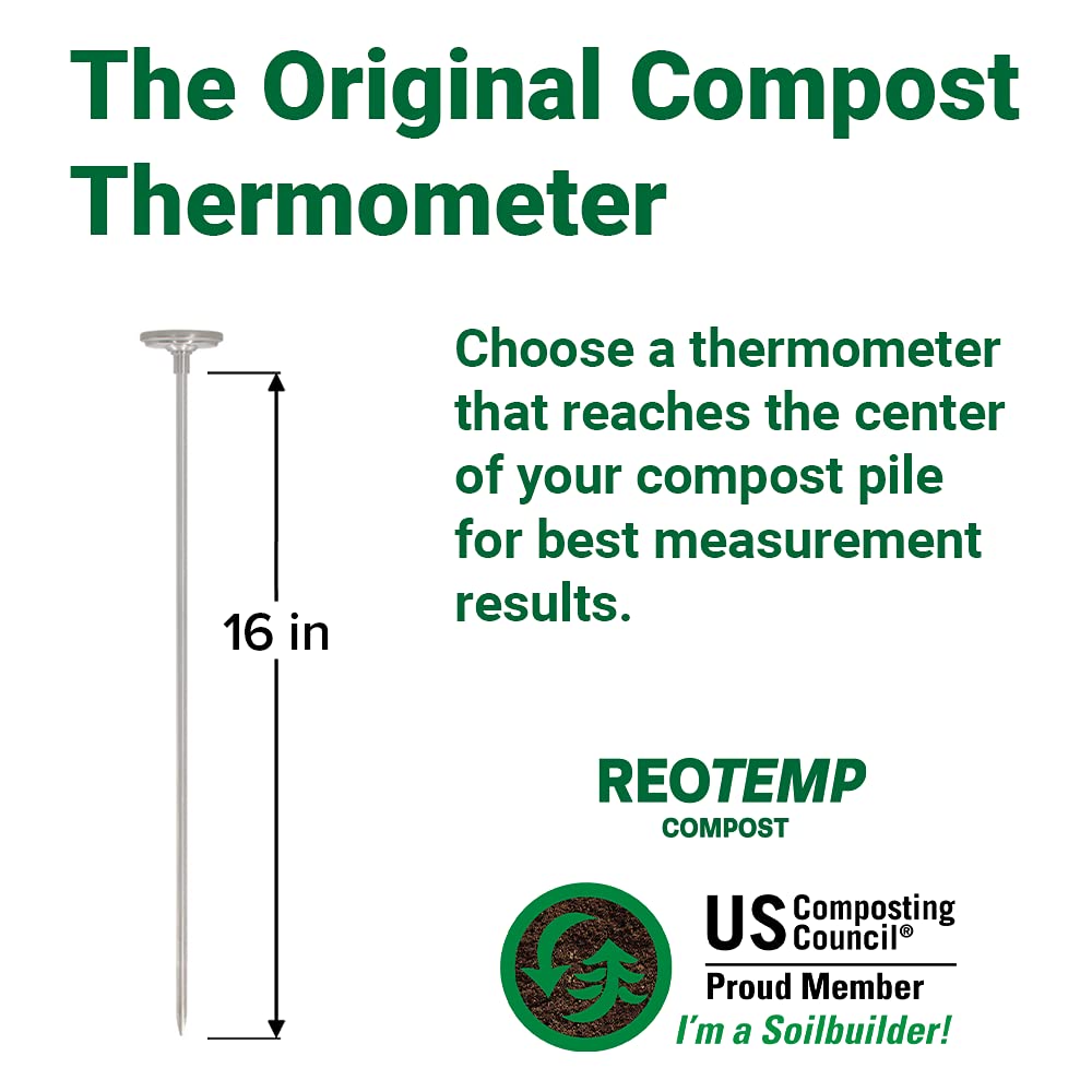REOTEMP compact digital compost guide included with thermometer.
