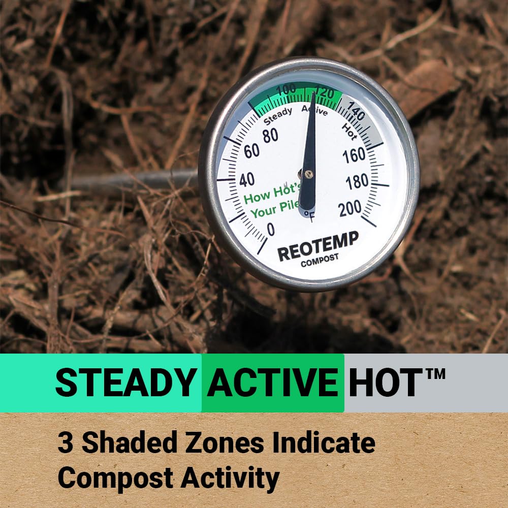 REOTEMP digital compost guide PDF shown for beginner-friendly start.