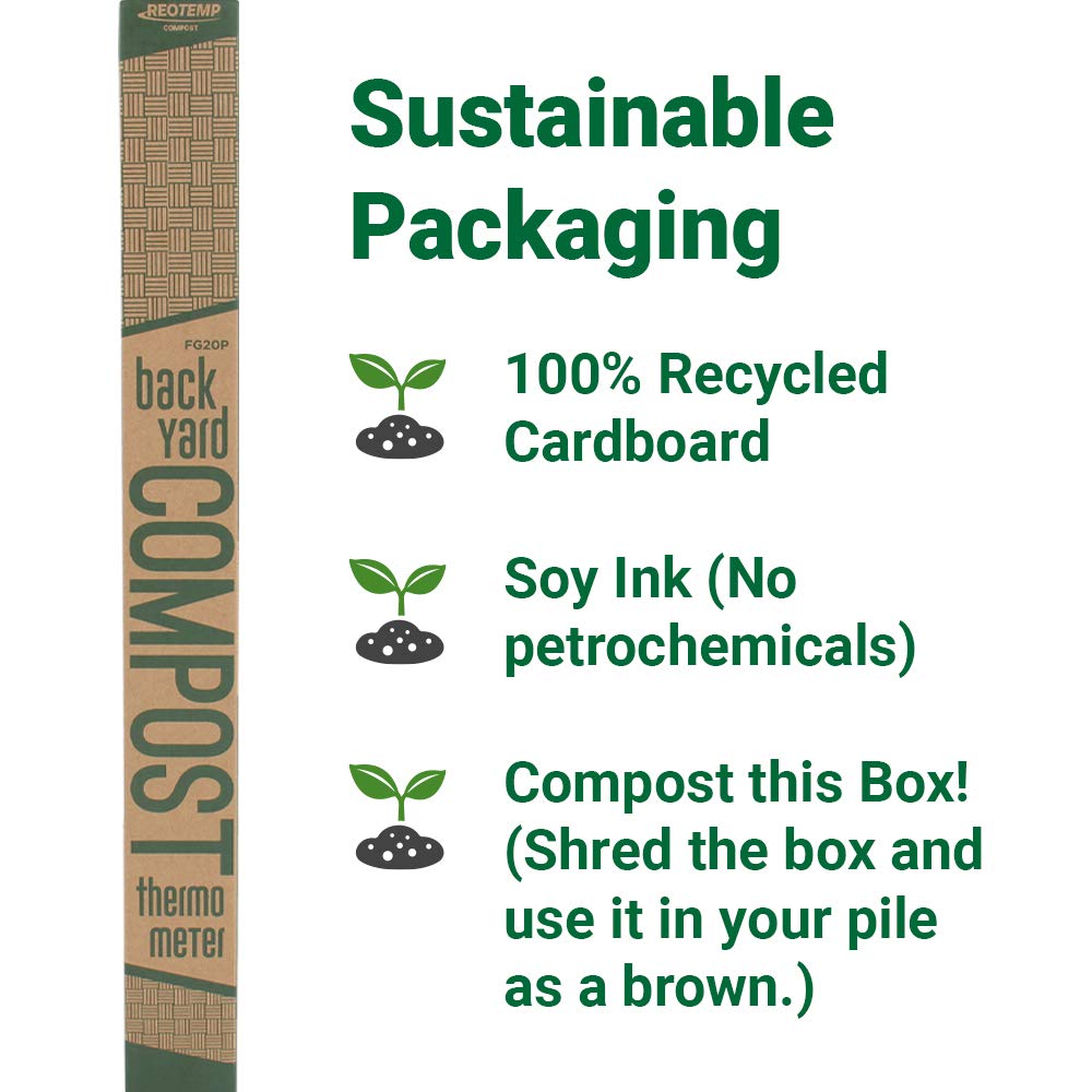 REOTEMP packaging image demonstrates 100% compostable materials.