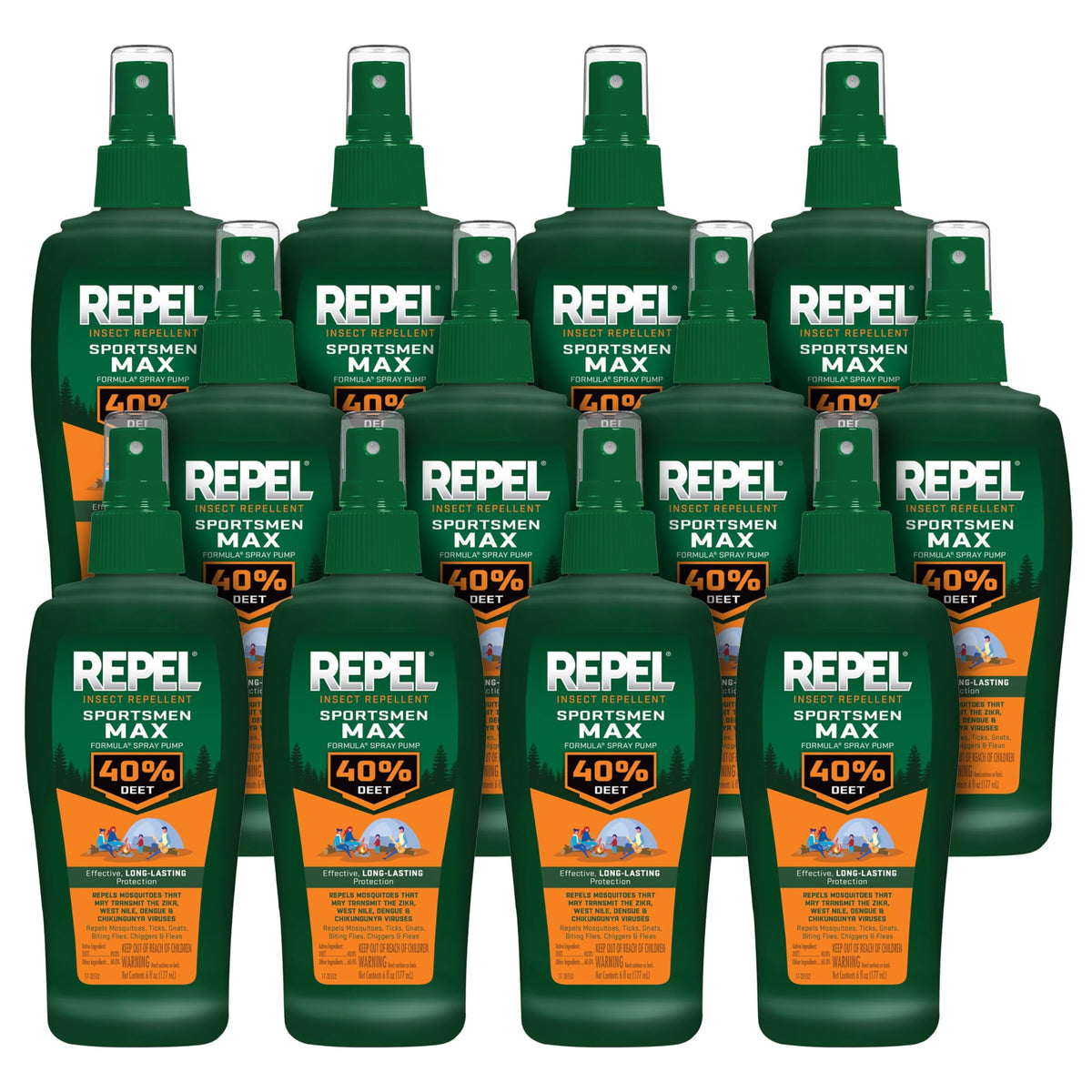 Repel Sportsmen Max bottle pump 40% DEET for long-lasting outdoor protection