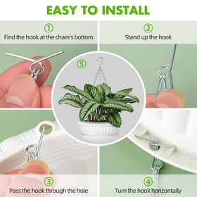REPICLIFE hanging planter tray catches water, protecting surfaces.