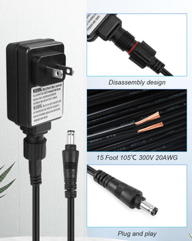 Replacement power cord with long reach for flexible grill setup