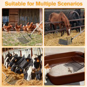 Reptilux durable coop scoop shown in action handling wet manure