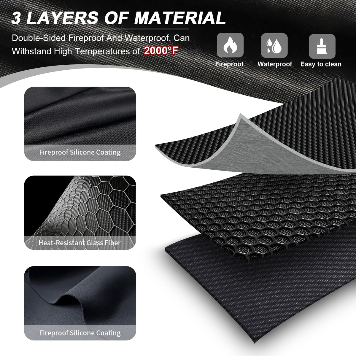 RERAMDO double-sided silicone-coated grill mat resists heat and spills