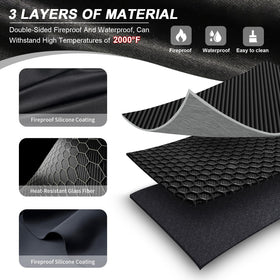 RERAMDO double-sided silicone-coated grill mat resists heat and spills