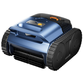 RERIOU cordless robotic pool vacuum front view, edge-to-edge cleaning capability