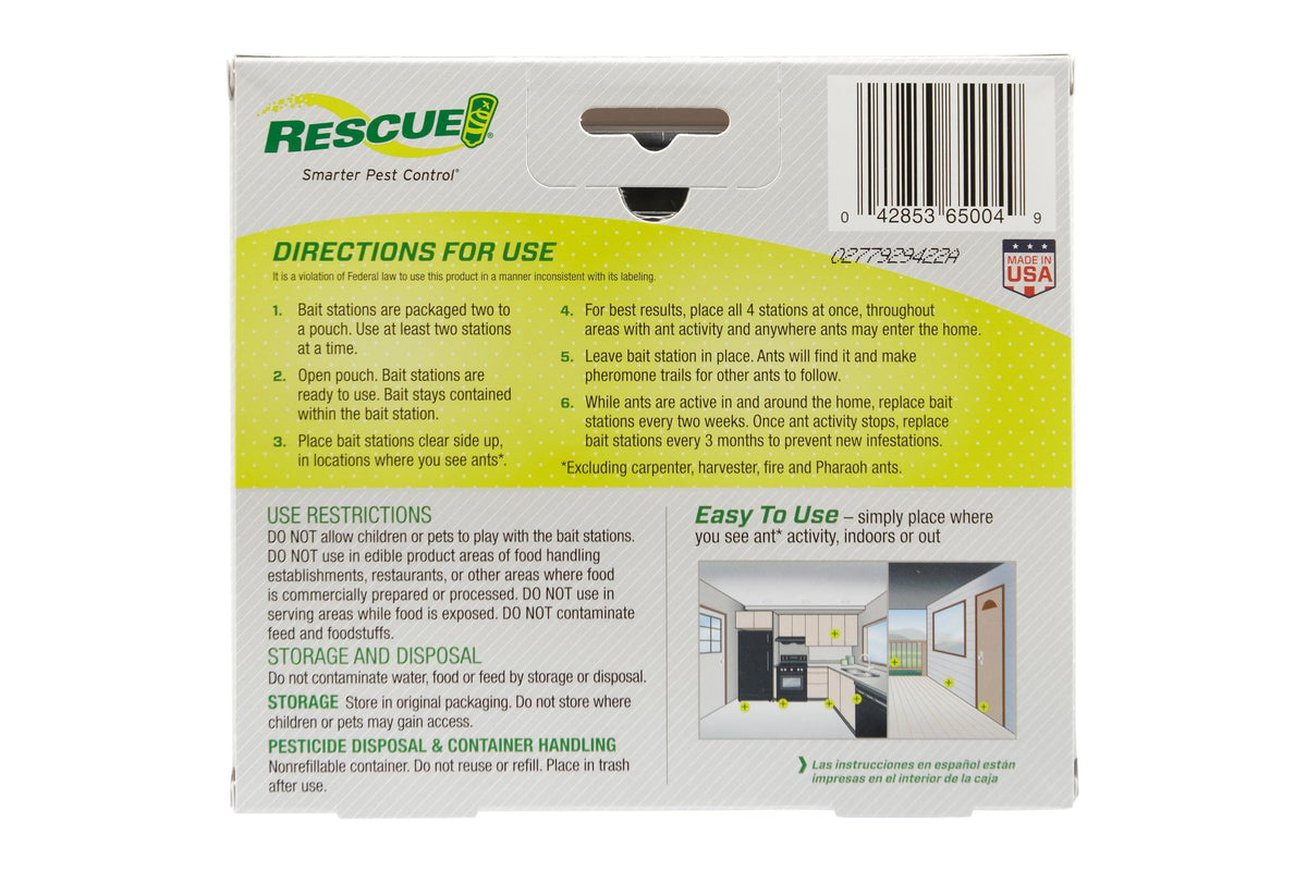 RESCUE! Ant Baits child-resistant-design-closeup ensures tamper-resistant stations.