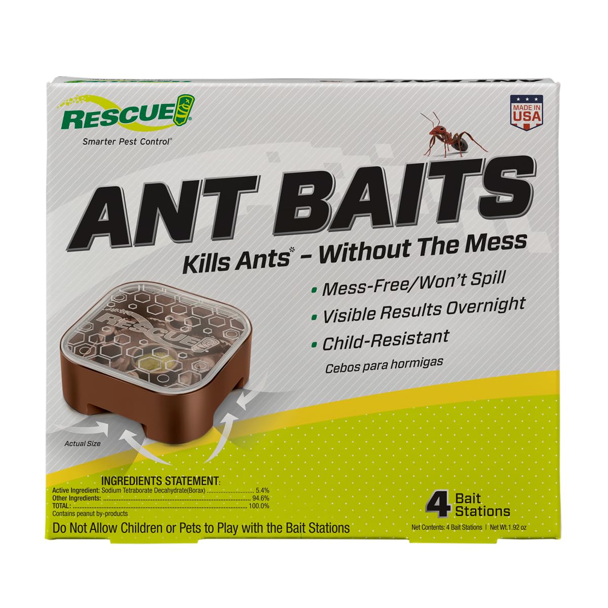 RESCUE! Ant Baits four-station pack for easy indoor ant control.