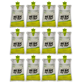RESCUE! Big Bag Fly Trap outdoor setup showing placement in a barnyard for fly control