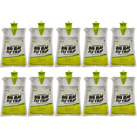 RESCUE! Big Bag Fly Trap ready for outdoor setup to control flies around a yard.