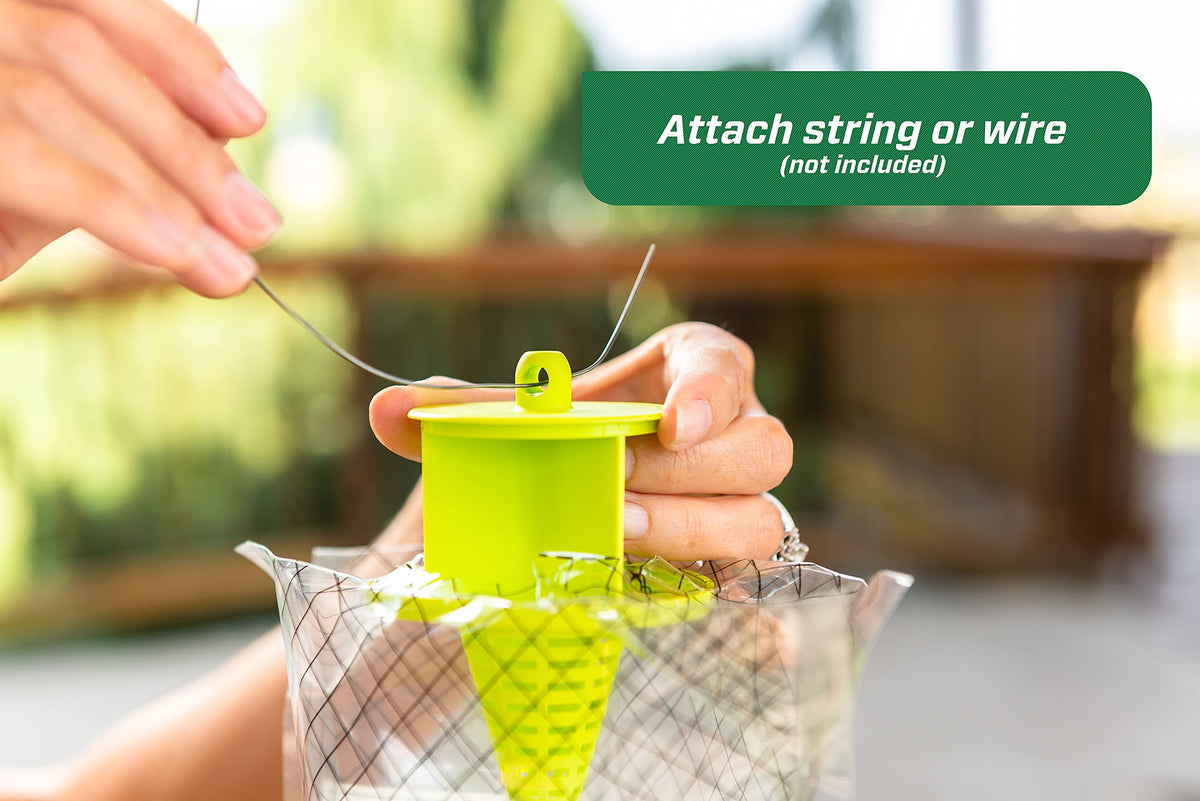 RESCUE! Big Bag Fly Trap uses water-activated bait to capture flies.