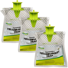 RESCUE! disposable trap outdoors ready to attract yellowjackets and reduce buzzing
