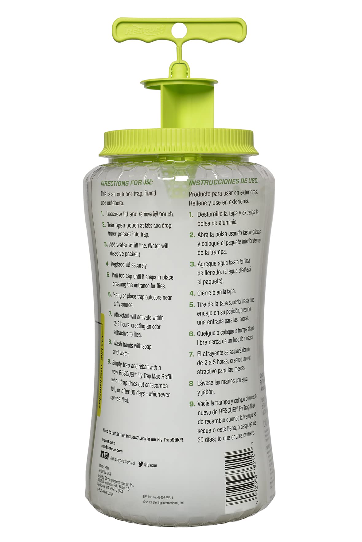 RESCUE! Fly Trap Max attractant dose showcases a strong lure for flies.