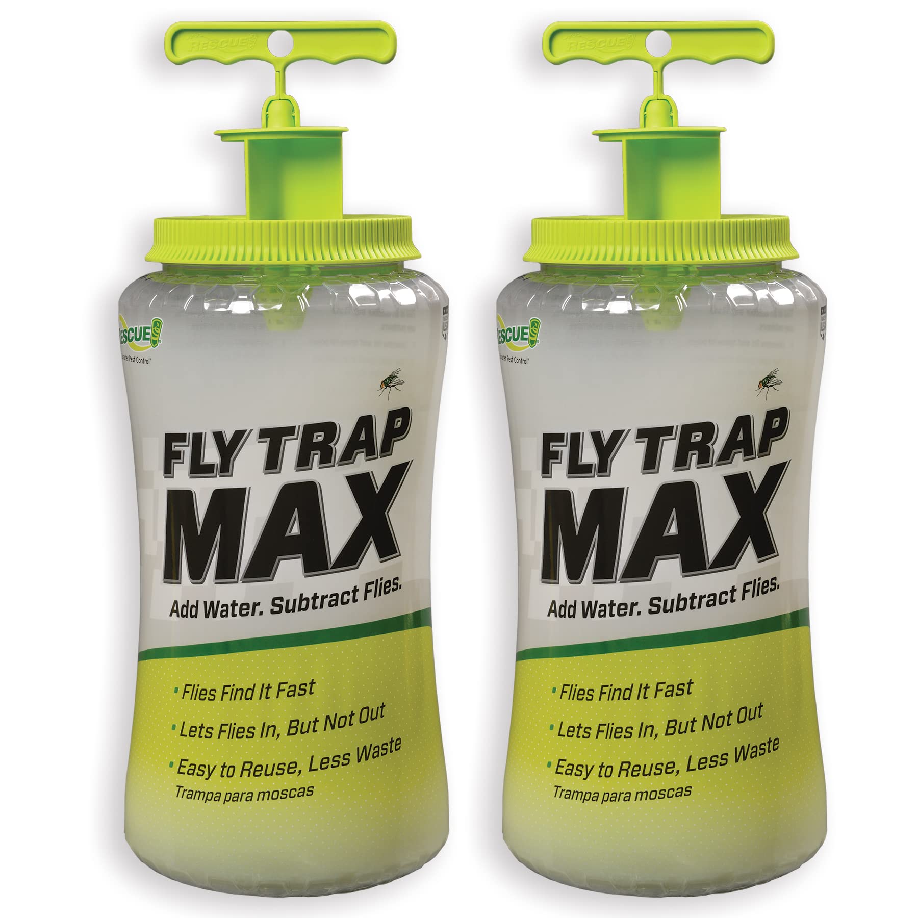 RESCUE! Fly Trap Max – Extra Large Reusable Outdoor Fly Trap (2 Traps ...