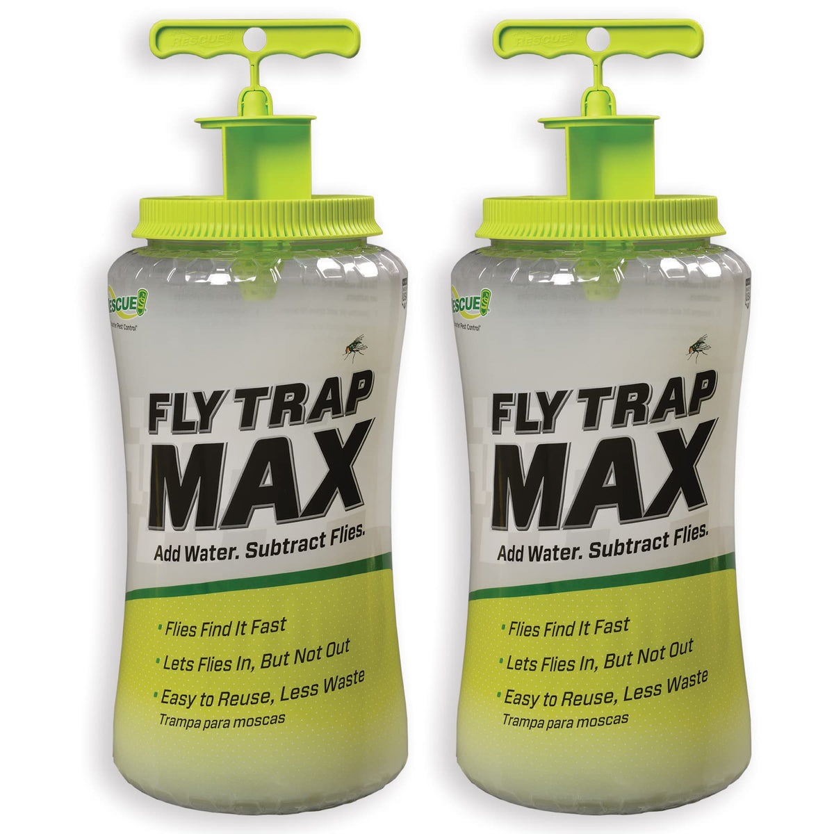 RESCUE! Fly Trap Max outdoor setup highlights large capacity for big yards.