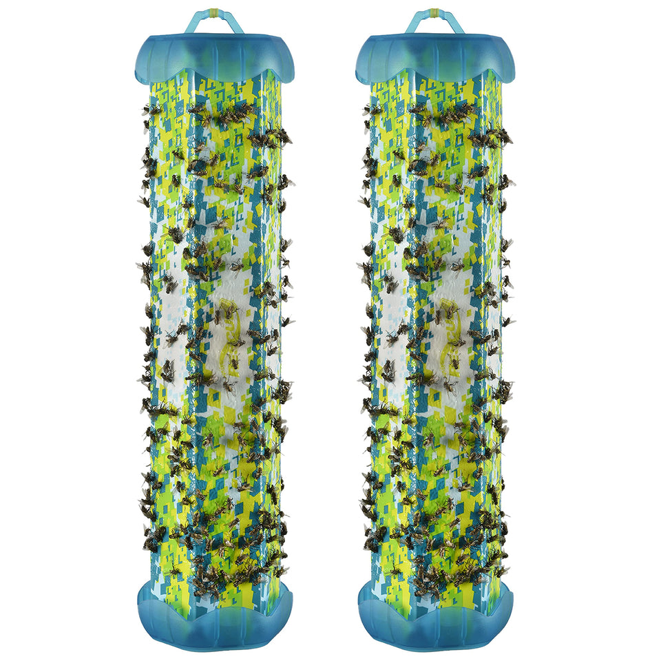RESCUE! Fly TrapStik indoor hanging setup enables easy ceiling placement for fly control.
