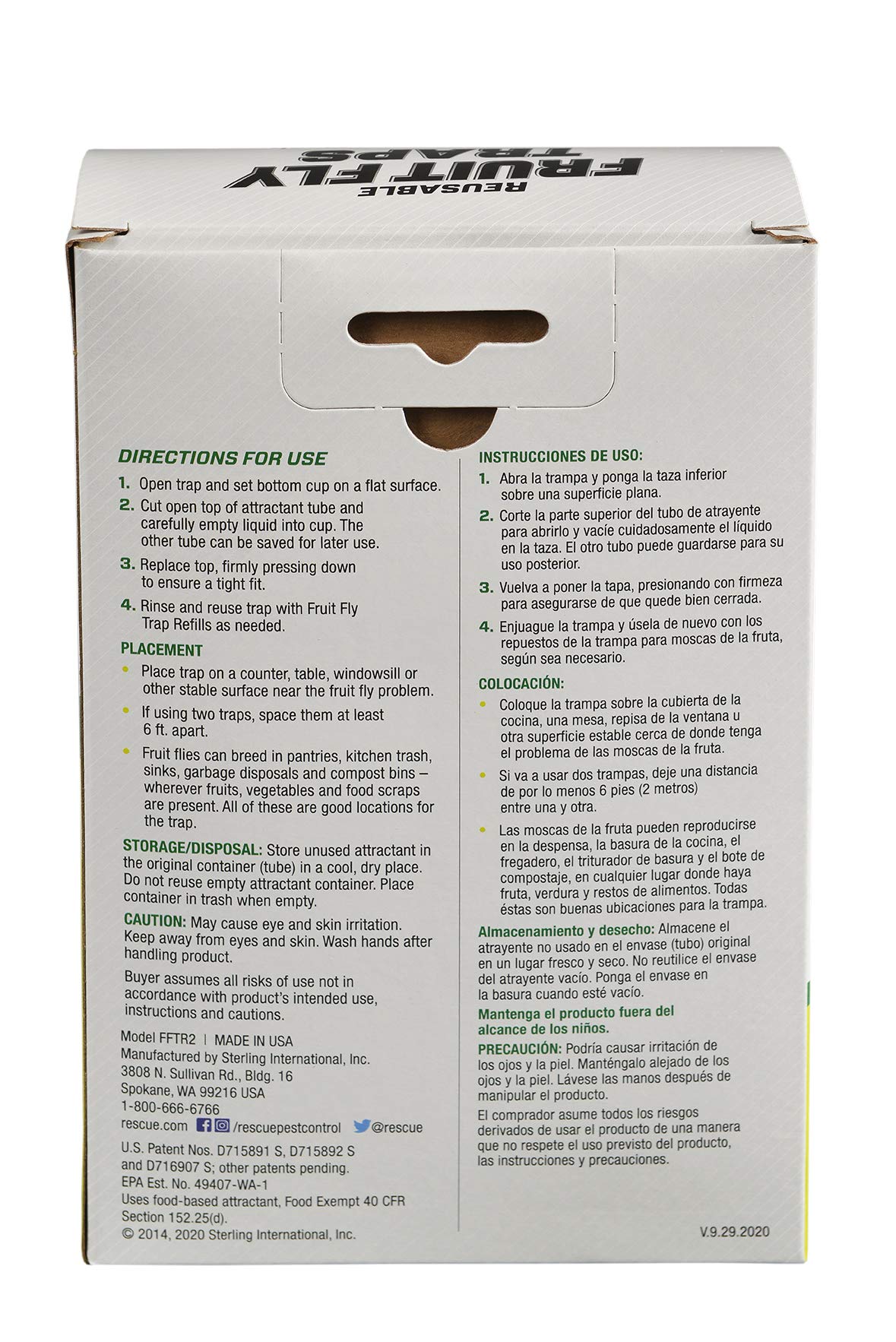 RESCUE! trap full with liquid highlighting reusable design and safe disposal after use