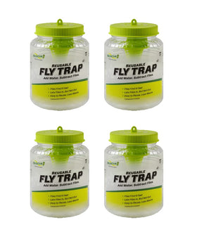 RESCUE Outdoor Fly Trap Canister 4-Pack ready for patio use, enabling multi-area fly control