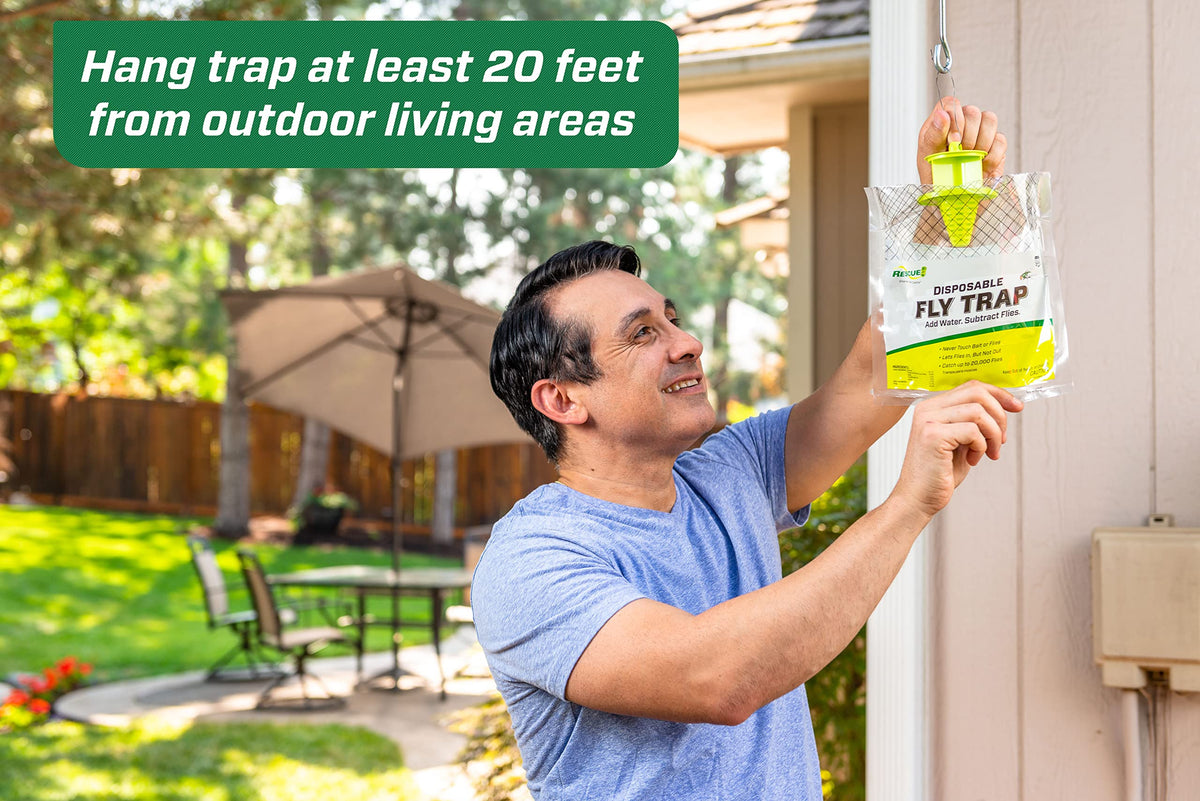 RESCUE! use near garbage areas targets flies at the source