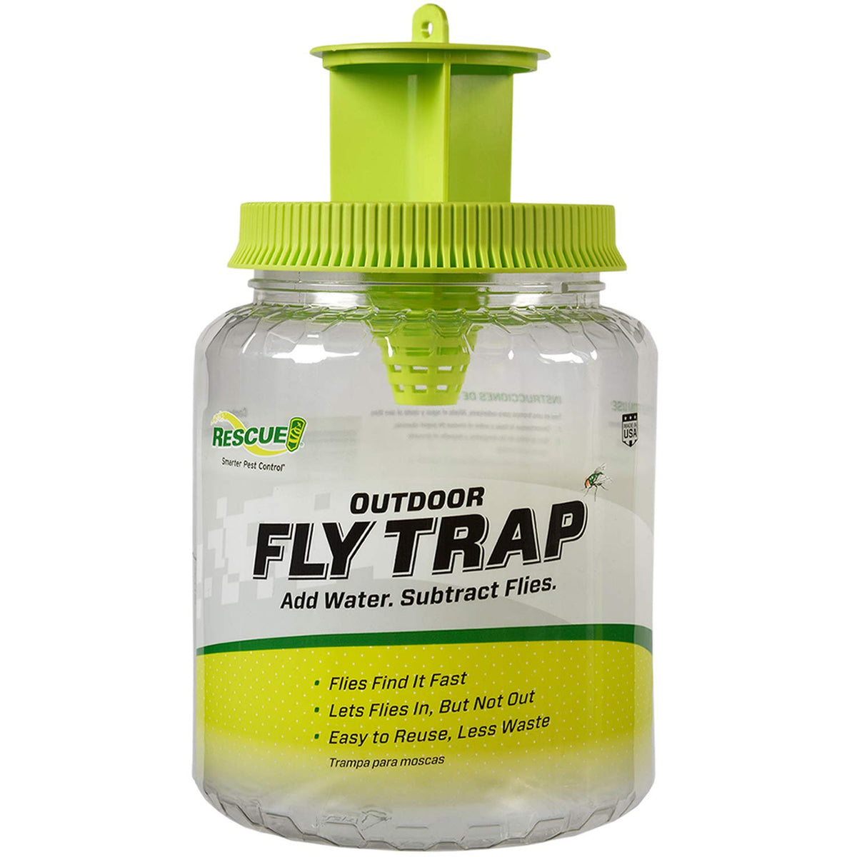 RESCUE! Outdoor Fly Trap front view for backyard fly control.