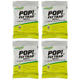 RESCUE! POP! Fly Trap Bait Refills ready for outdoor use, 4-pack to attract flies