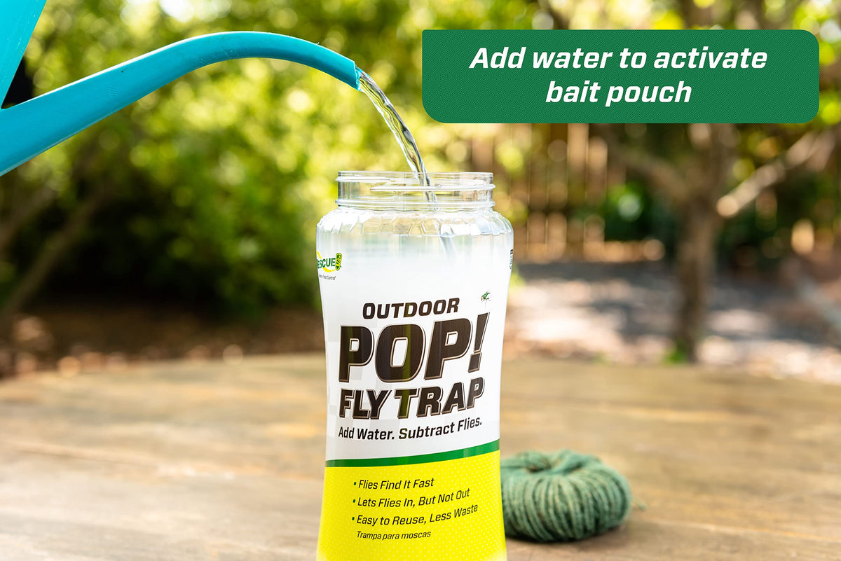 RESCUE! POP! Fly Trap full capacity highlights up to 40,000 flies captured.