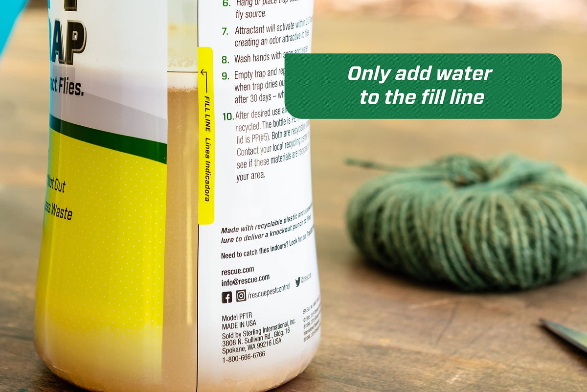 RESCUE! POP! Fly Trap refill packet emphasizes reuse and sustainability.