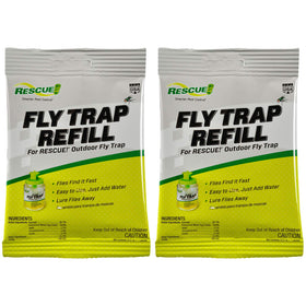 RESCUE! reusable fly trap bait refill outdoors attracts nuisance flies quickly.