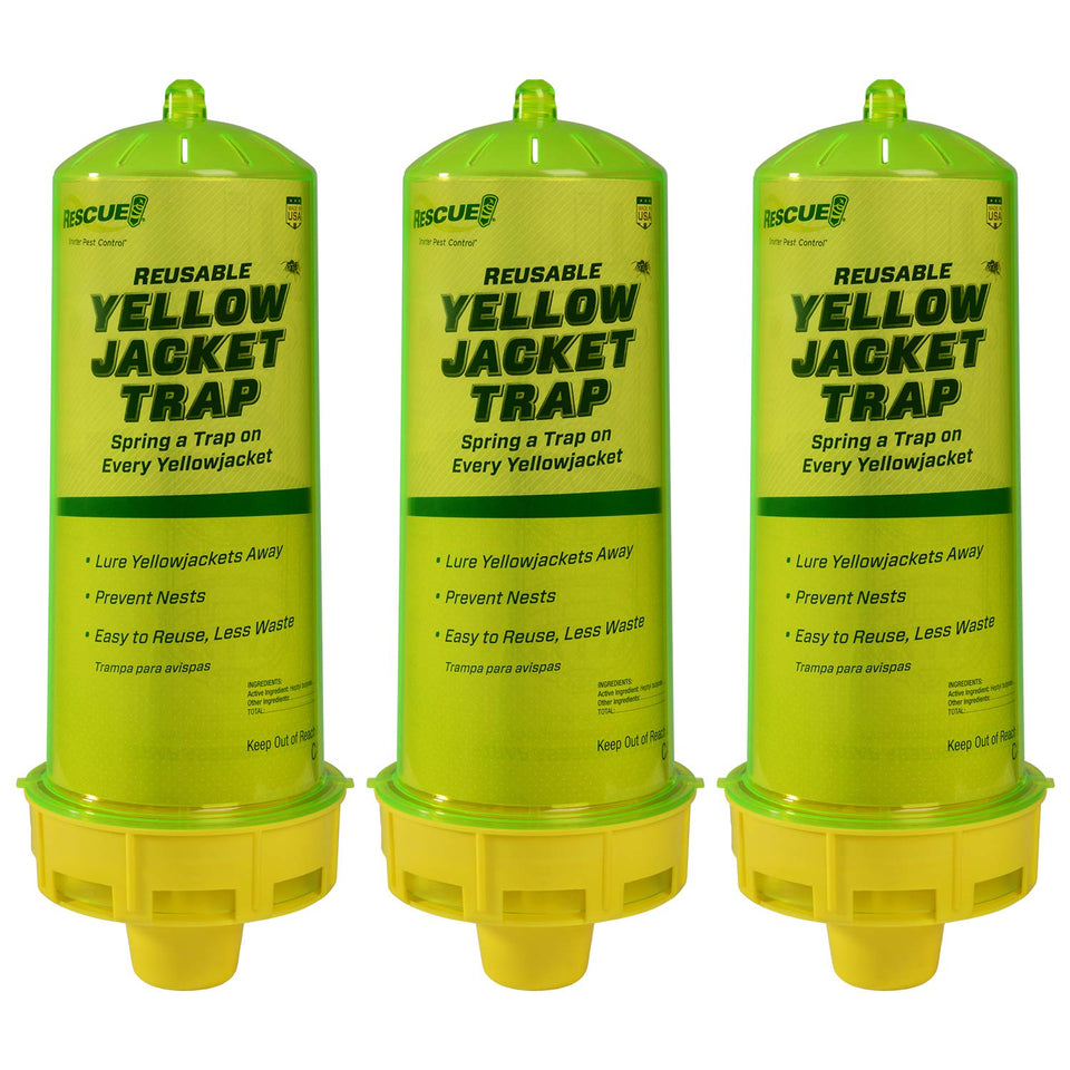 RESCUE! reusable yellowjacket trap front-view enhances outdoor safety.