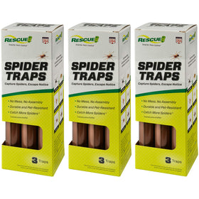 RESCUE! Spider Trap ready-to-use indoors, showcasing simple placement and convenience.