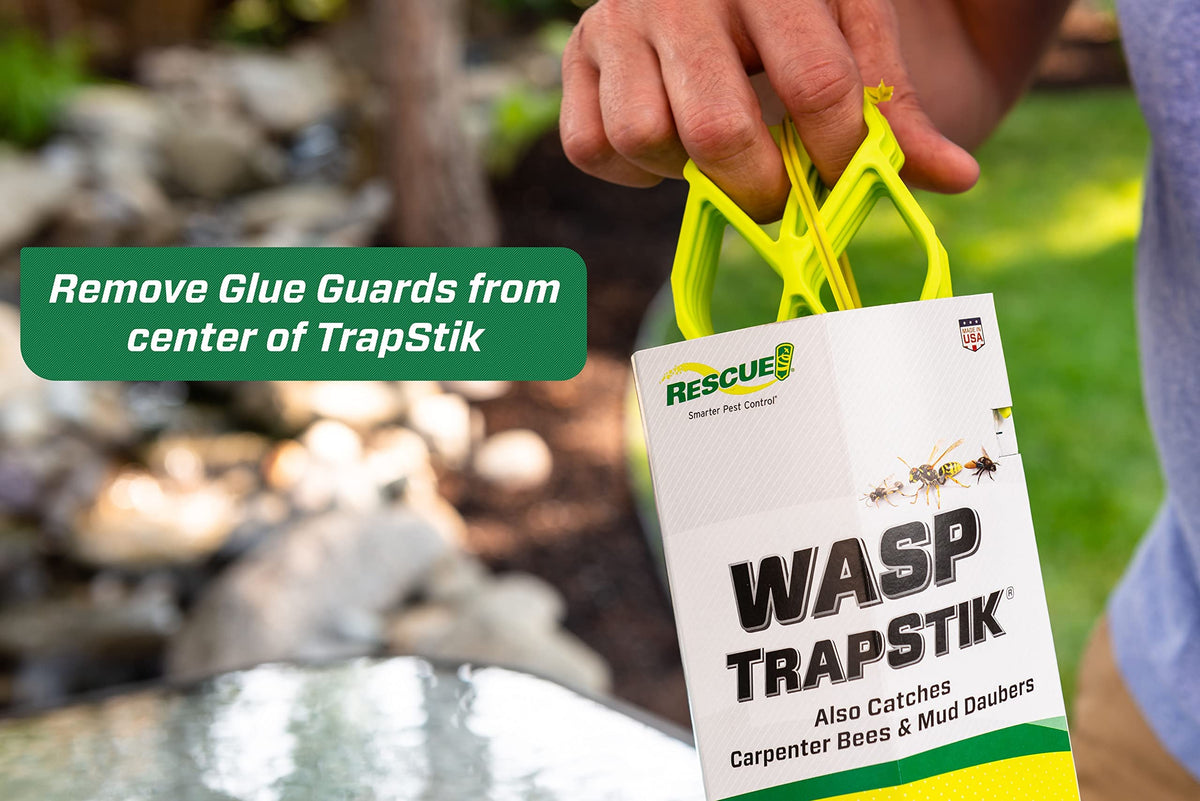 RESCUE! TrapStik damage-prevention deters mud daubers and carpenter bees from structures.