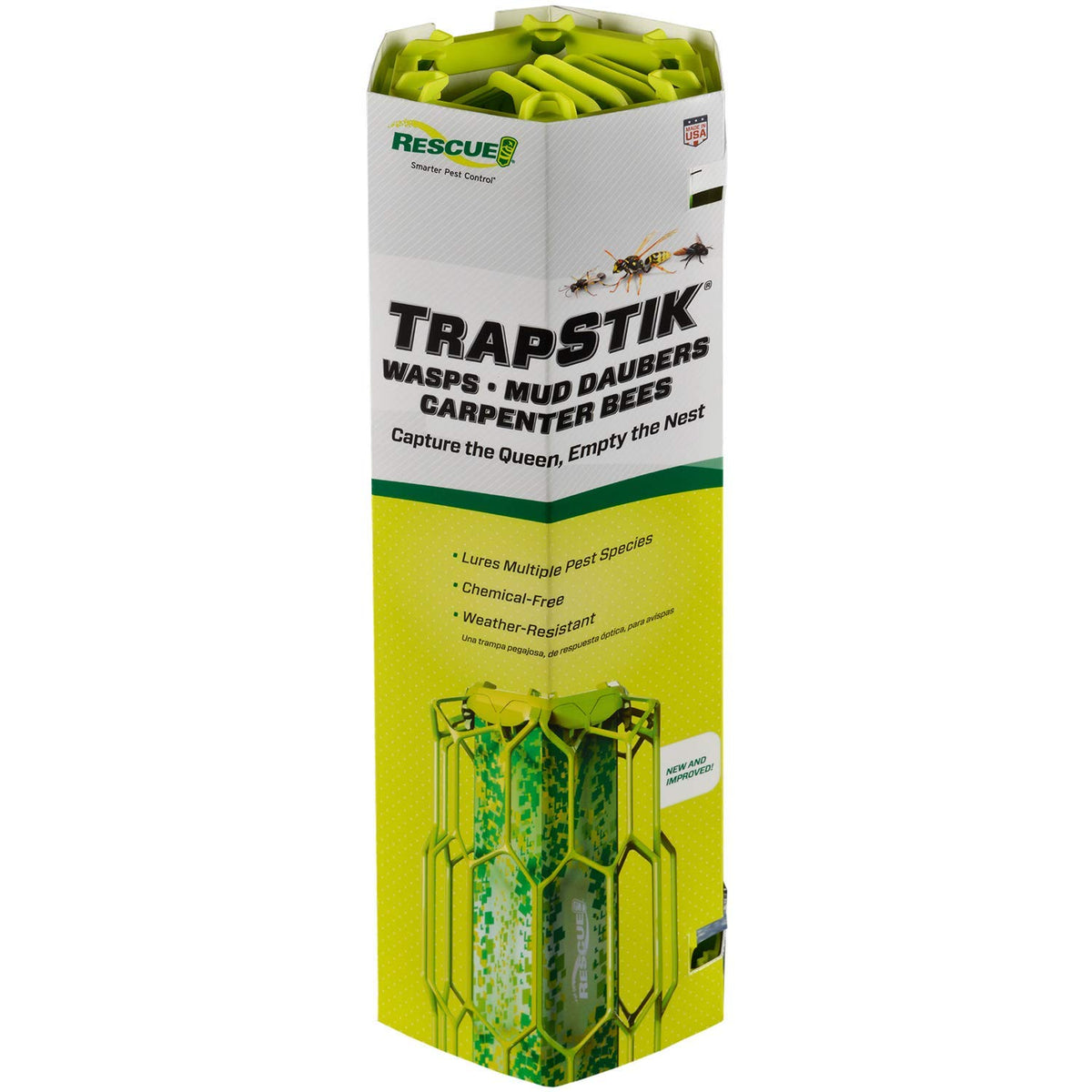 RESCUE! TrapStik sticky surface close-up shows strong adhesion.