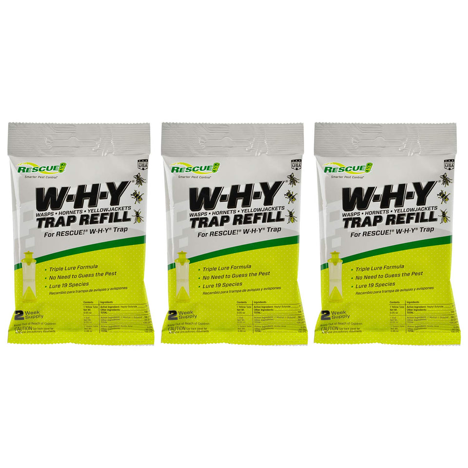 RESCUE! WHY Trap attractant refill 2-week 3-pack for outdoor use.