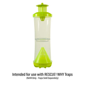 RESCUE! WHY Trap refill shown outdoors, ready for garden pest control.