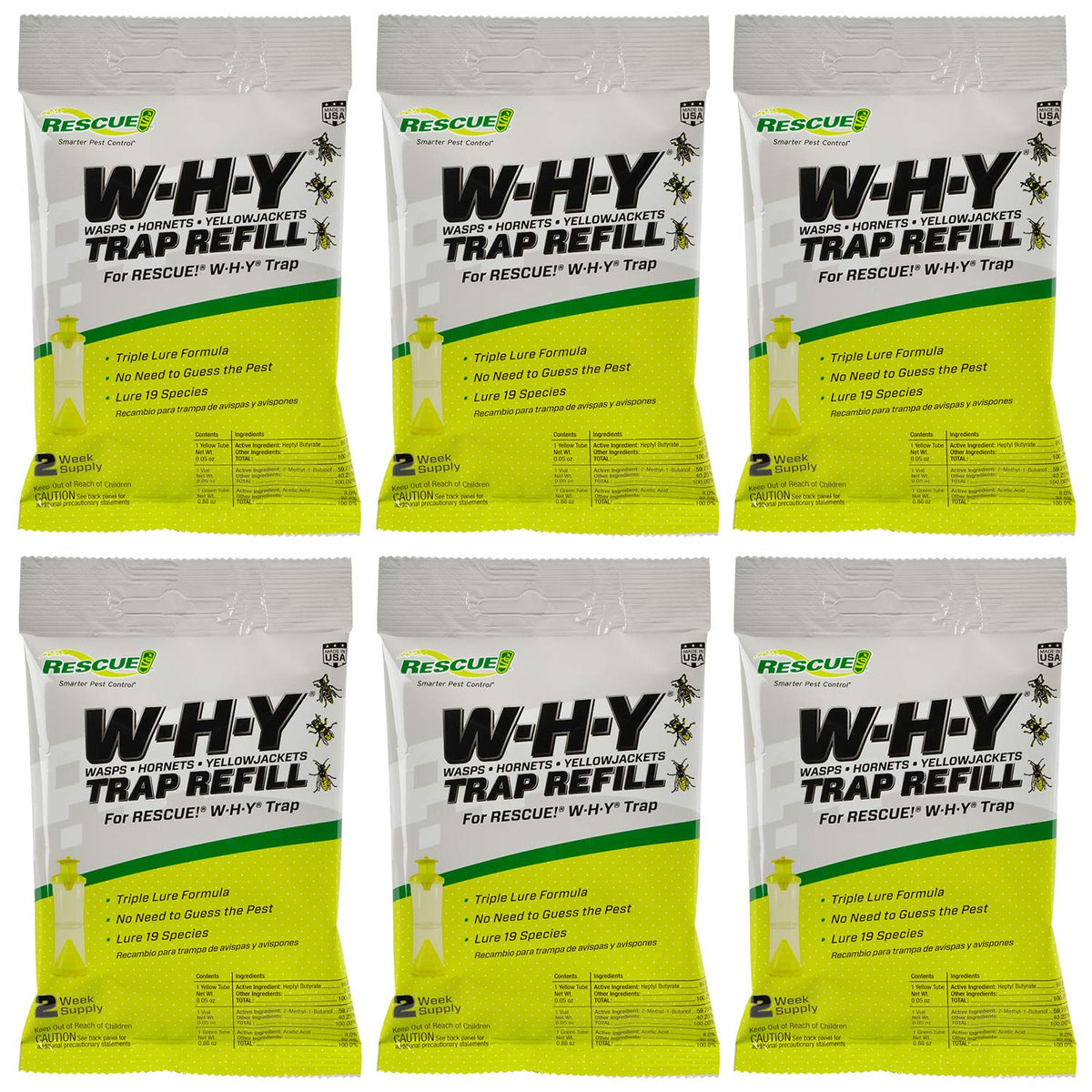 RESCUE! WHY Trap refill two-week attractant for outdoor use.