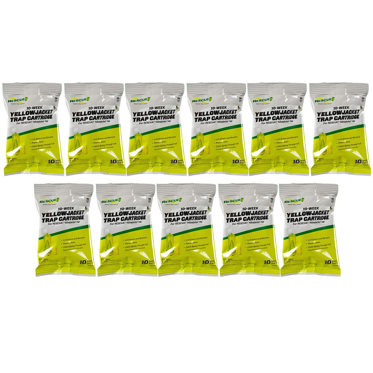 RESCUE! yellowjacket attractant cartridge 10-week supply attracts wasps for extended protection.