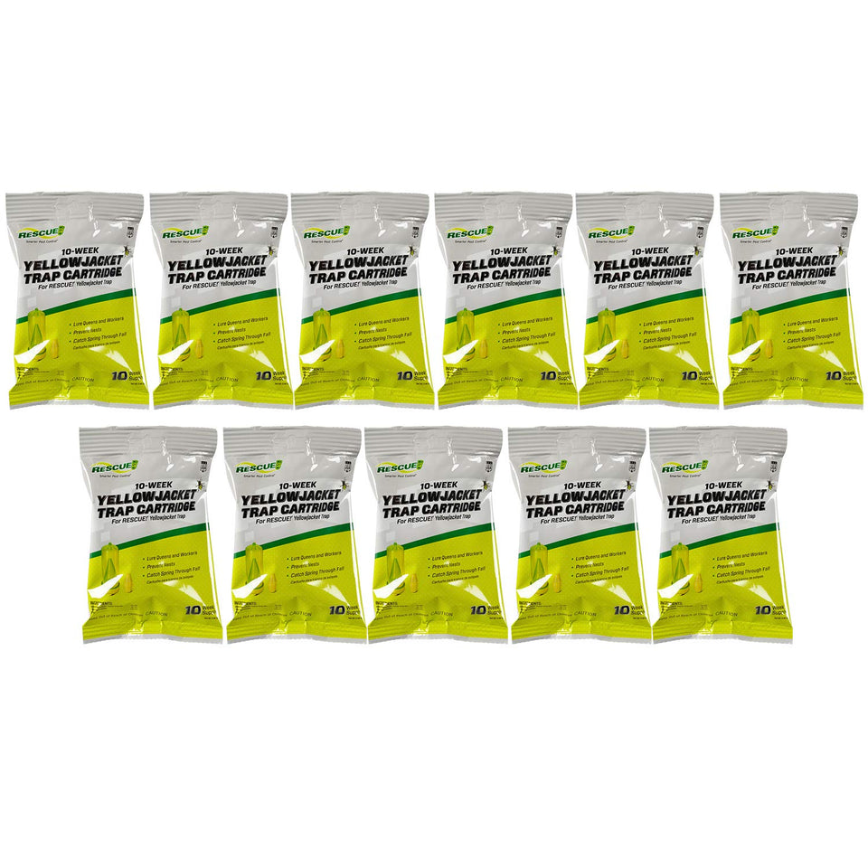 RESCUE! yellowjacket attractant cartridge 10-week supply attracts wasps for extended protection.
