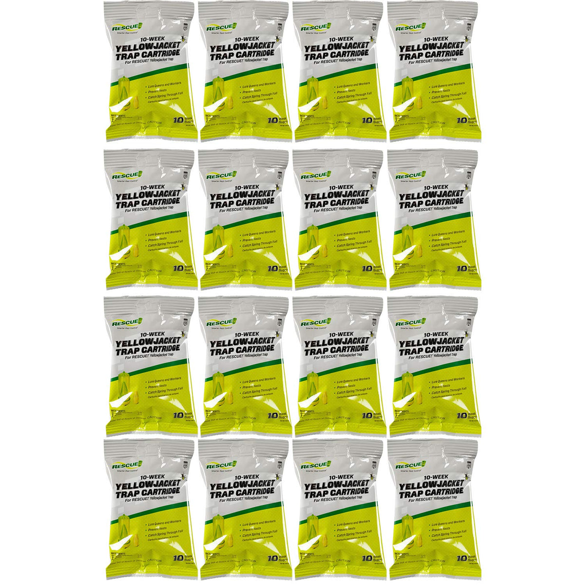 RESCUE! yellowjacket attractant cartridge front view showing 10-week lure capacity