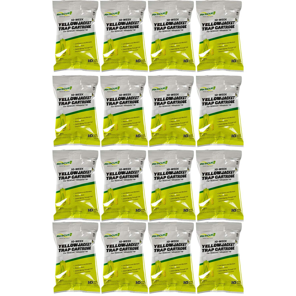 RESCUE! yellowjacket attractant cartridge front view showing 10-week lure capacity