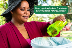RESCUE! attractant cartridge preloaded for quick setup inside reusable yellowjacket trap.